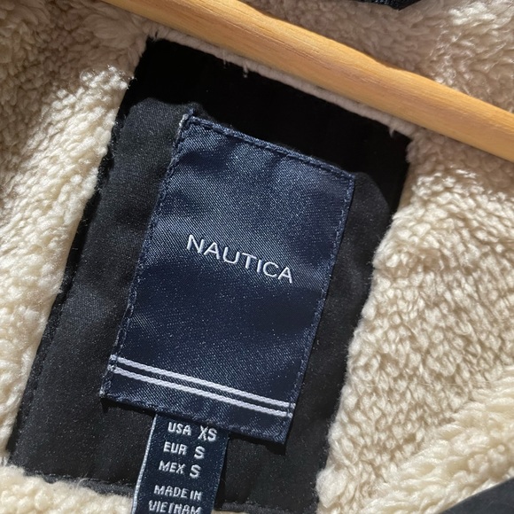 NWT Nautica Women's Faux Big Fur Trim Hooded Parka Winter Jacket Black Size XS - Picture 4 of 9